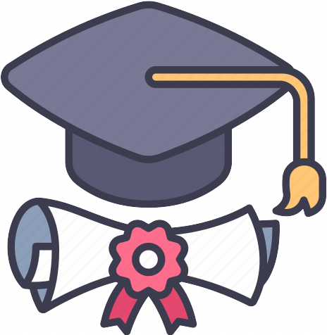 Grad cap and diploma graphic